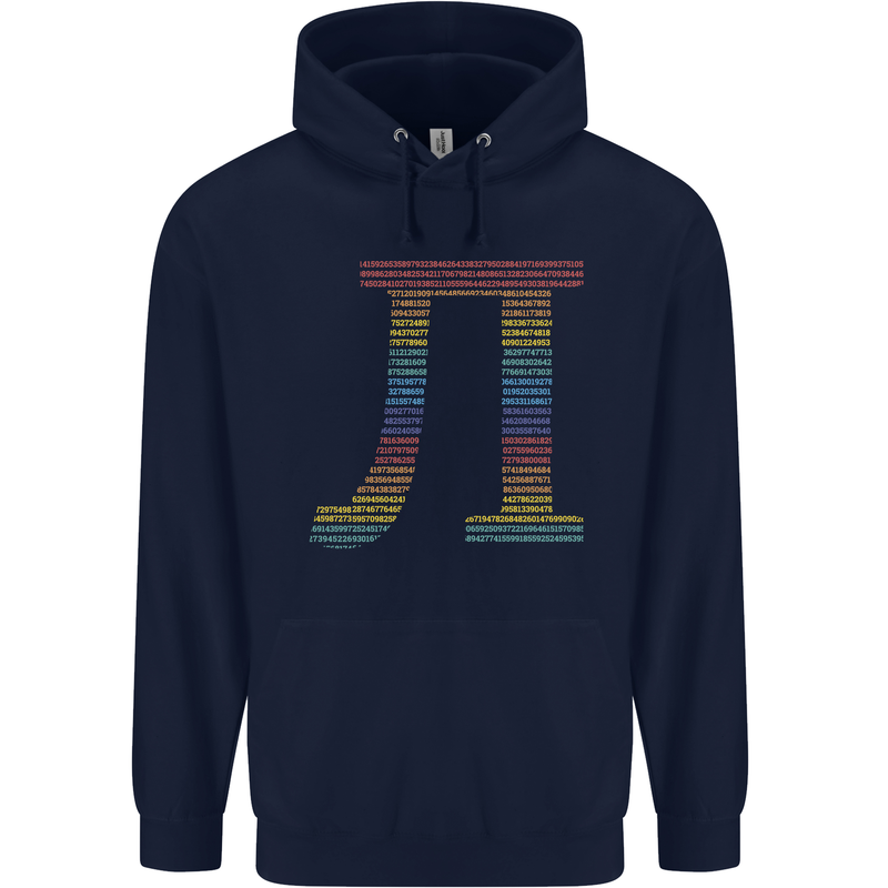 Rainbow Pie Day Maths Mathematics LGBT Mens 80% Cotton Hoodie Navy Blue