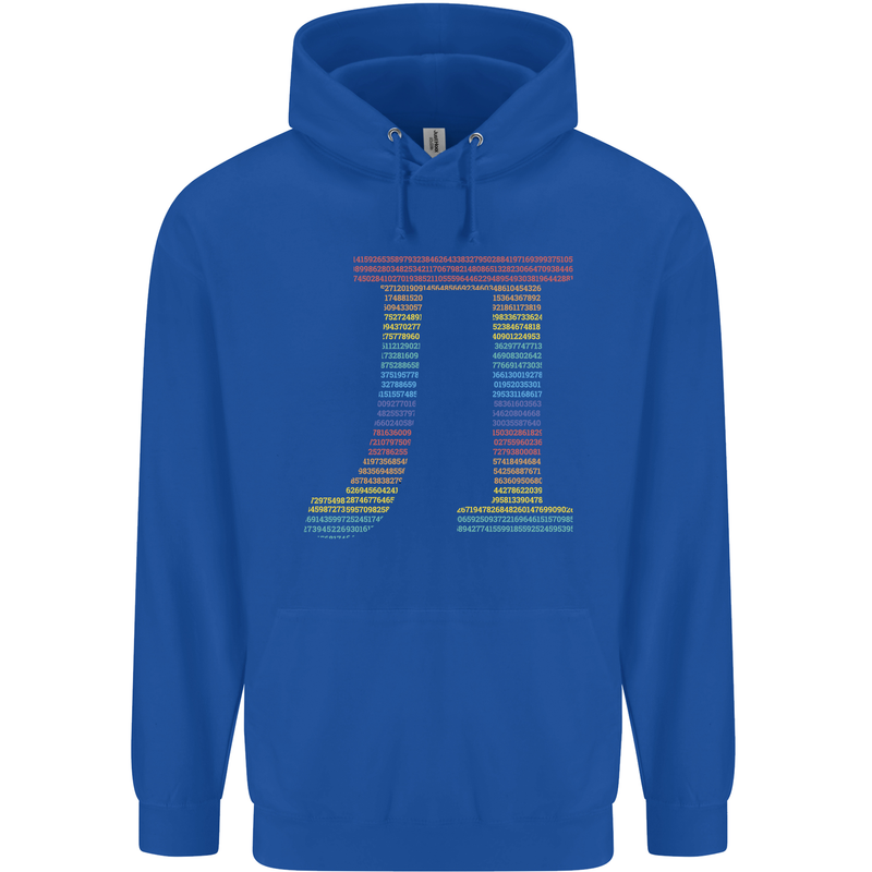 Rainbow Pie Day Maths Mathematics LGBT Mens 80% Cotton Hoodie Royal Blue