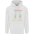 Rainbow Pie Day Maths Mathematics LGBT Mens 80% Cotton Hoodie White