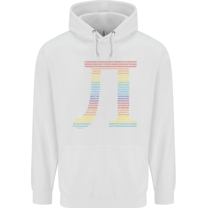 Rainbow Pie Day Maths Mathematics LGBT Mens 80% Cotton Hoodie White
