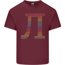 Rainbow Pie Day Maths Mathematics LGBT Mens Cotton T-Shirt Tee Top Maroon