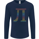 Rainbow Pie Day Maths Mathematics LGBT Mens Long Sleeve T-Shirt Navy Blue