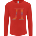 Rainbow Pie Day Maths Mathematics LGBT Mens Long Sleeve T-Shirt Red