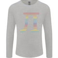 Rainbow Pie Day Maths Mathematics LGBT Mens Long Sleeve T-Shirt Sports Grey