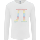 Rainbow Pie Day Maths Mathematics LGBT Mens Long Sleeve T-Shirt White
