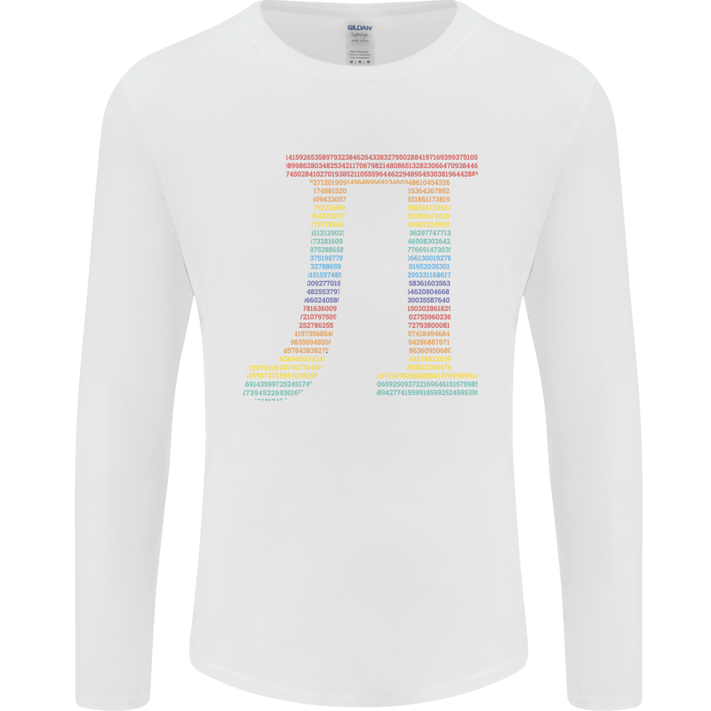 Rainbow Pie Day Maths Mathematics LGBT Mens Long Sleeve T-Shirt White