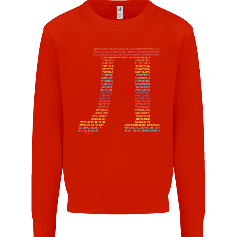 Rainbow Pie Day Maths Mathematics LGBT Mens Sweatshirt Jumper Bright Red