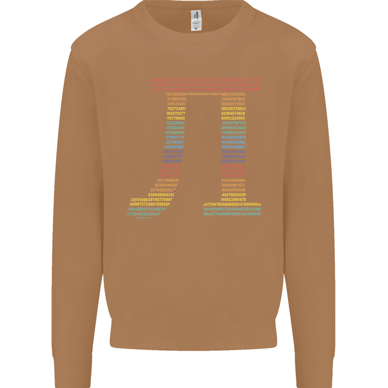 Rainbow Pie Day Maths Mathematics LGBT Mens Sweatshirt Jumper Caramel Latte