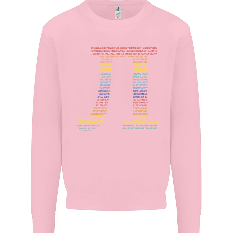 Rainbow Pie Day Maths Mathematics LGBT Mens Sweatshirt Jumper Light Pink