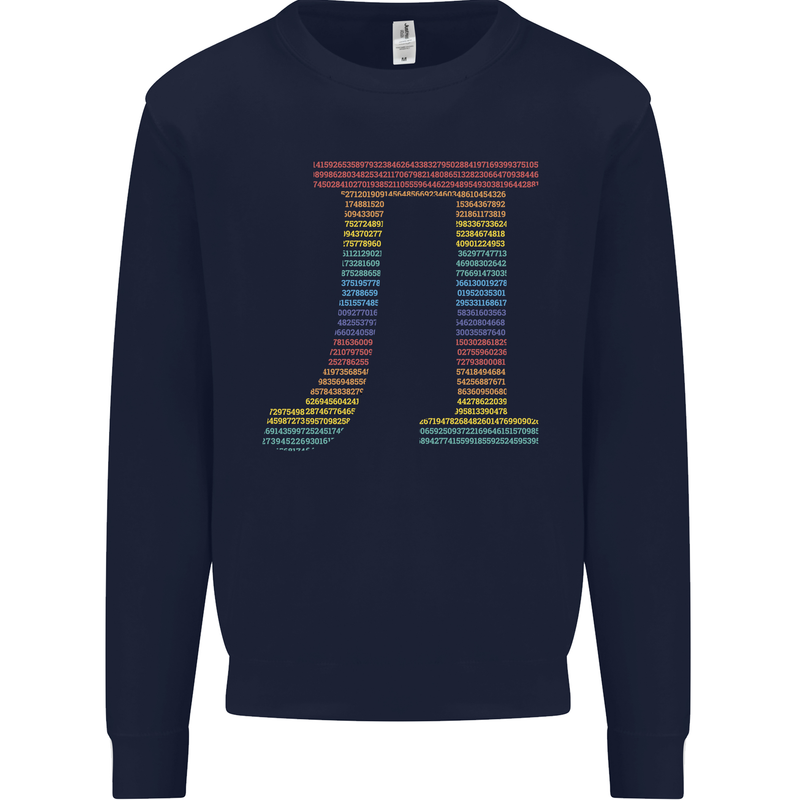Rainbow Pie Day Maths Mathematics LGBT Mens Sweatshirt Jumper Navy Blue