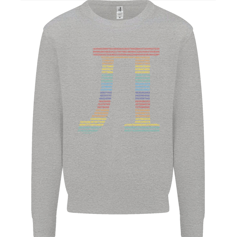 Rainbow Pie Day Maths Mathematics LGBT Mens Sweatshirt Jumper Sports Grey