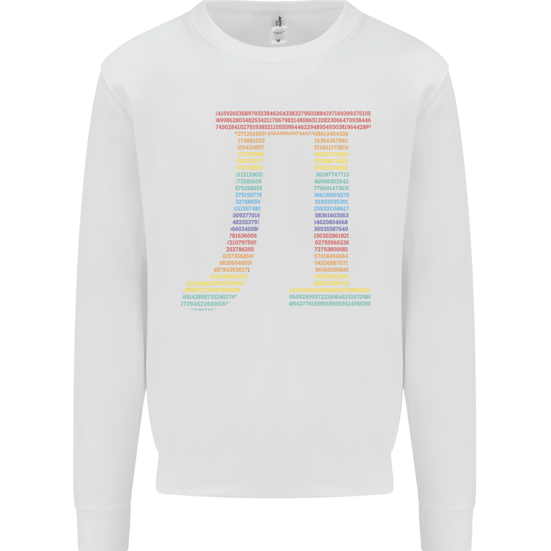 Rainbow Pie Day Maths Mathematics LGBT Mens Sweatshirt Jumper White