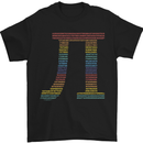 Rainbow Pie Day Maths Mathematics LGBT Mens T-Shirt 100% Cotton Black