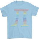Rainbow Pie Day Maths Mathematics LGBT Mens T-Shirt 100% Cotton Light Blue