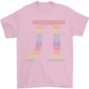 Rainbow Pie Day Maths Mathematics LGBT Mens T-Shirt 100% Cotton Light Pink