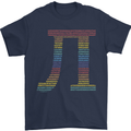 Rainbow Pie Day Maths Mathematics LGBT Mens T-Shirt 100% Cotton Navy Blue