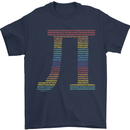 Rainbow Pie Day Maths Mathematics LGBT Mens T-Shirt 100% Cotton Navy Blue