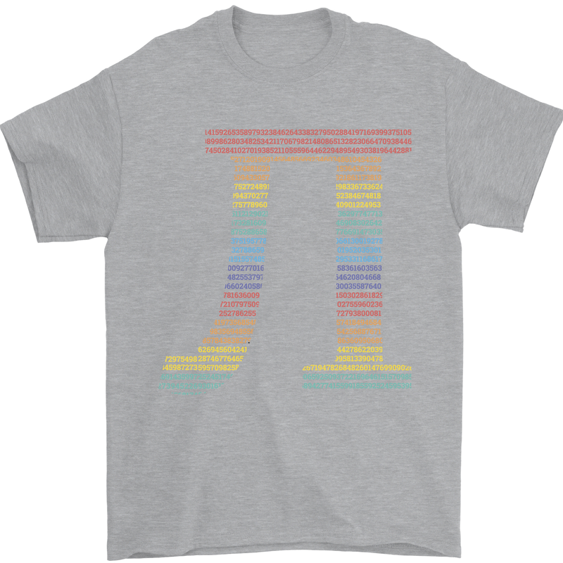 Rainbow Pie Day Maths Mathematics LGBT Mens T-Shirt 100% Cotton Sports Grey