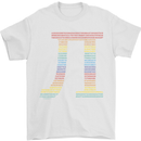 Rainbow Pie Day Maths Mathematics LGBT Mens T-Shirt 100% Cotton White