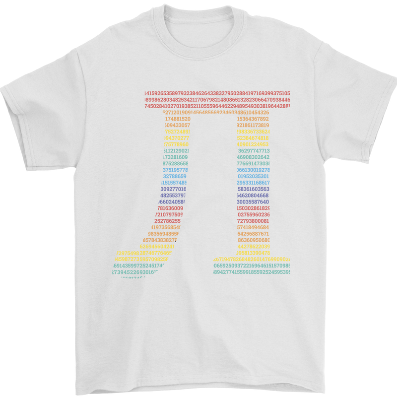 Rainbow Pie Day Maths Mathematics LGBT Mens T-Shirt 100% Cotton White