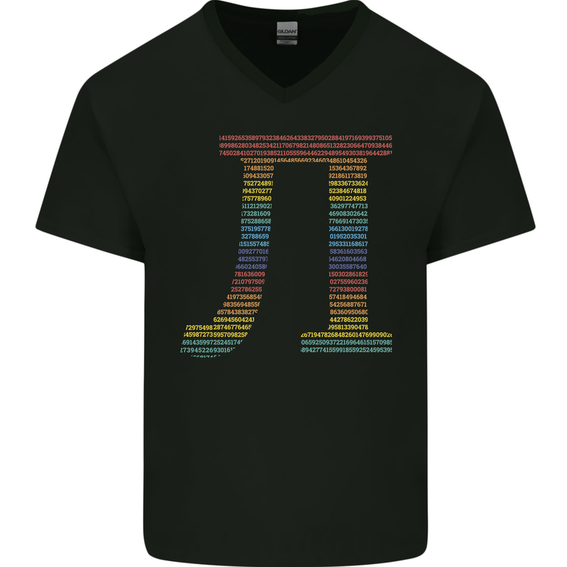 Rainbow Pie Day Maths Mathematics LGBT Mens V-Neck Cotton T-Shirt Black