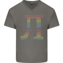 Rainbow Pie Day Maths Mathematics LGBT Mens V-Neck Cotton T-Shirt Charcoal