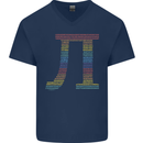 Rainbow Pie Day Maths Mathematics LGBT Mens V-Neck Cotton T-Shirt Navy Blue