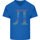 Rainbow Pie Day Maths Mathematics LGBT Mens V-Neck Cotton T-Shirt Royal Blue