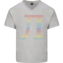 Rainbow Pie Day Maths Mathematics LGBT Mens V-Neck Cotton T-Shirt Sports Grey