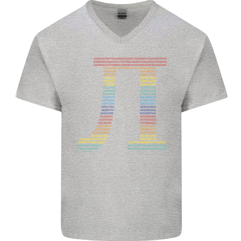 Rainbow Pie Day Maths Mathematics LGBT Mens V-Neck Cotton T-Shirt Sports Grey