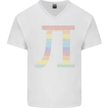 Rainbow Pie Day Maths Mathematics LGBT Mens V-Neck Cotton T-Shirt White