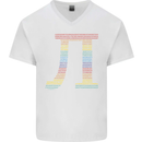 Rainbow Pie Day Maths Mathematics LGBT Mens V-Neck Cotton T-Shirt White