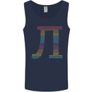 Rainbow Pie Day Maths Mathematics LGBT Mens Vest Tank Top Navy Blue