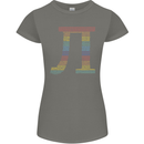 Rainbow Pie Day Maths Mathematics LGBT Womens Petite Cut T-Shirt Charcoal