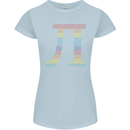 Rainbow Pie Day Maths Mathematics LGBT Womens Petite Cut T-Shirt Light Blue
