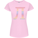 Rainbow Pie Day Maths Mathematics LGBT Womens Petite Cut T-Shirt Light Pink