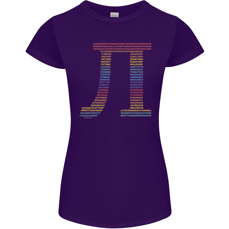 Rainbow Pie Day Maths Mathematics LGBT Womens Petite Cut T-Shirt Purple