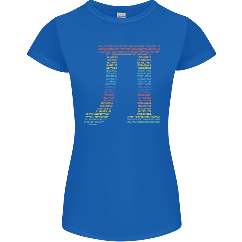 Rainbow Pie Day Maths Mathematics LGBT Womens Petite Cut T-Shirt Royal Blue