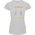 Rainbow Pie Day Maths Mathematics LGBT Womens Petite Cut T-Shirt Sports Grey