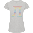 Rainbow Pie Day Maths Mathematics LGBT Womens Petite Cut T-Shirt Sports Grey