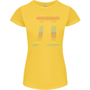 Rainbow Pie Day Maths Mathematics LGBT Womens Petite Cut T-Shirt Yellow