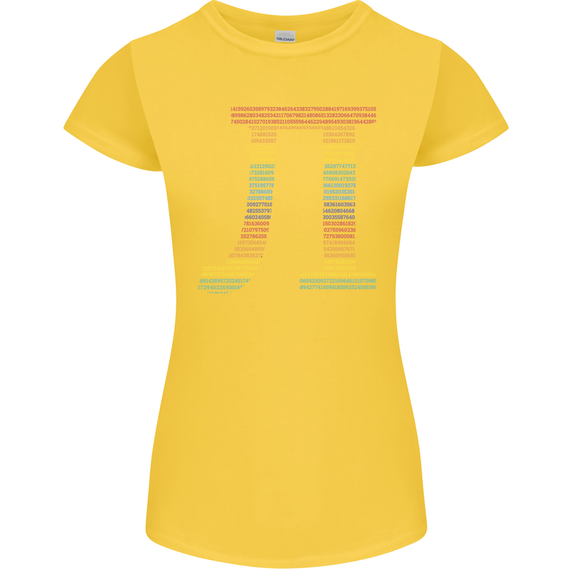 Rainbow Pie Day Maths Mathematics LGBT Womens Petite Cut T-Shirt Yellow