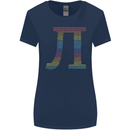 Rainbow Pie Day Maths Mathematics LGBT Womens Wider Cut T-Shirt Navy Blue