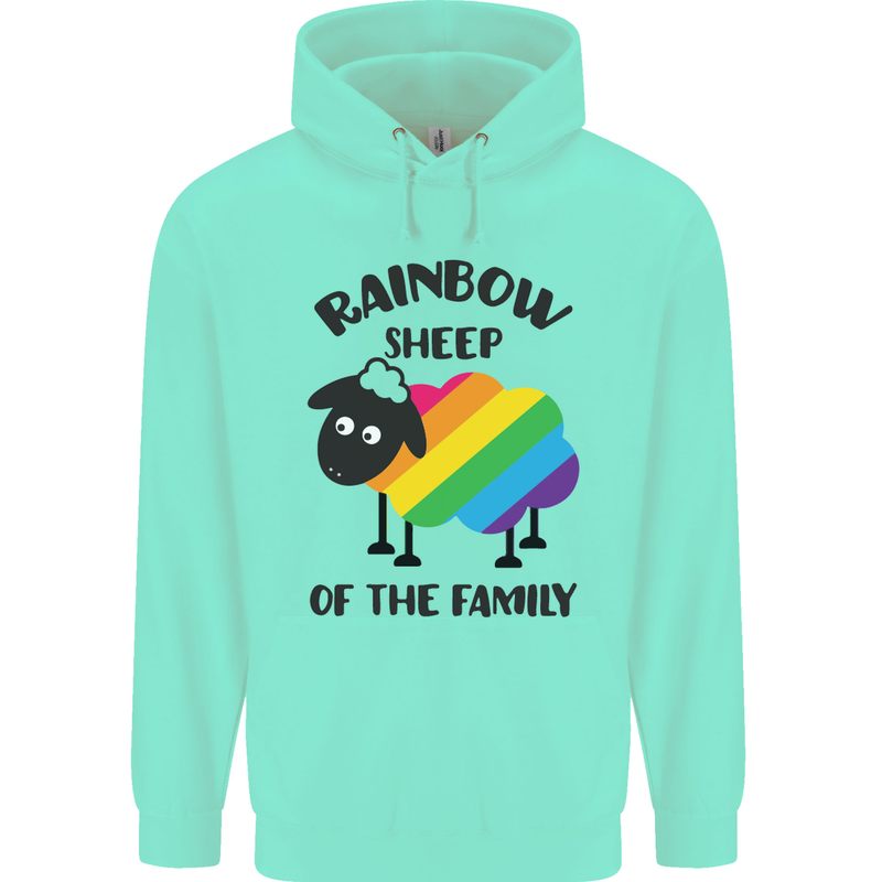 Rainbow Sheep Funny Gay Pride Day LGBT Childrens Kids Hoodie Peppermint