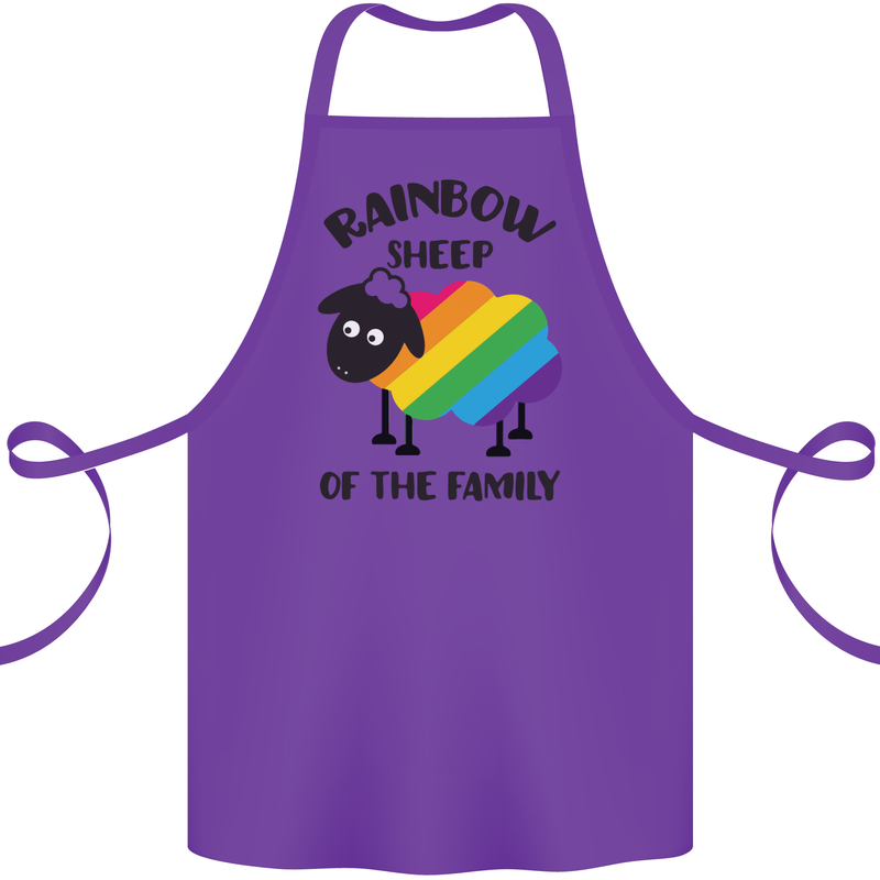Rainbow Sheep Funny Gay Pride Day LGBT Cotton Apron 100% Organic Purple