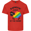 Rainbow Sheep Funny Gay Pride Day LGBT Kids T-Shirt Childrens Red