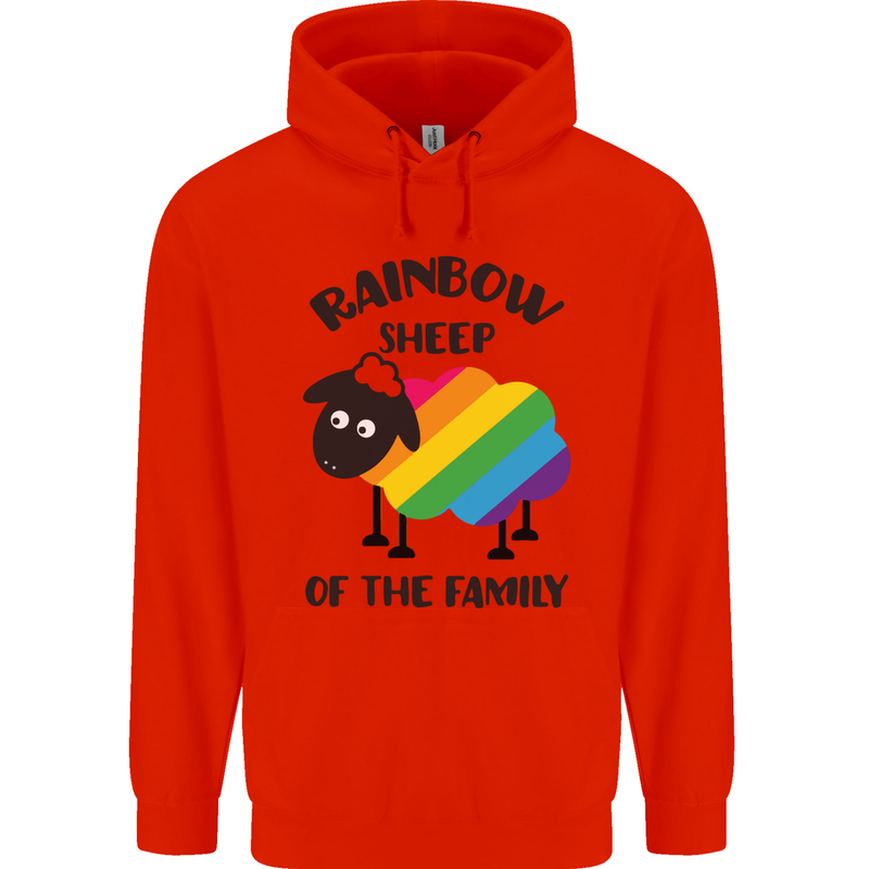 Rainbow Sheep Funny Gay Pride Day LGBT Mens 80% Cotton Hoodie Bright Red