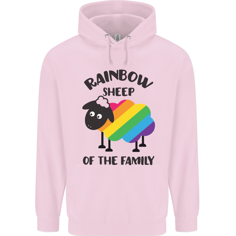 Rainbow Sheep Funny Gay Pride Day LGBT Mens 80% Cotton Hoodie Light Pink