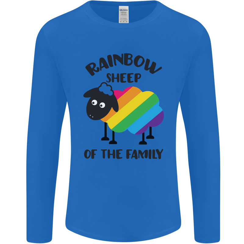 Rainbow Sheep Funny Gay Pride Day LGBT Mens Long Sleeve T-Shirt Royal Blue