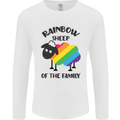 Rainbow Sheep Funny Gay Pride Day LGBT Mens Long Sleeve T-Shirt White